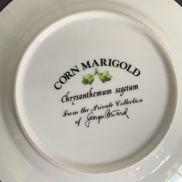Set of 8 Vintage Georges Briard Salad/Dessert Plates Floral Flower Gold Trim - Picture 5 of 10